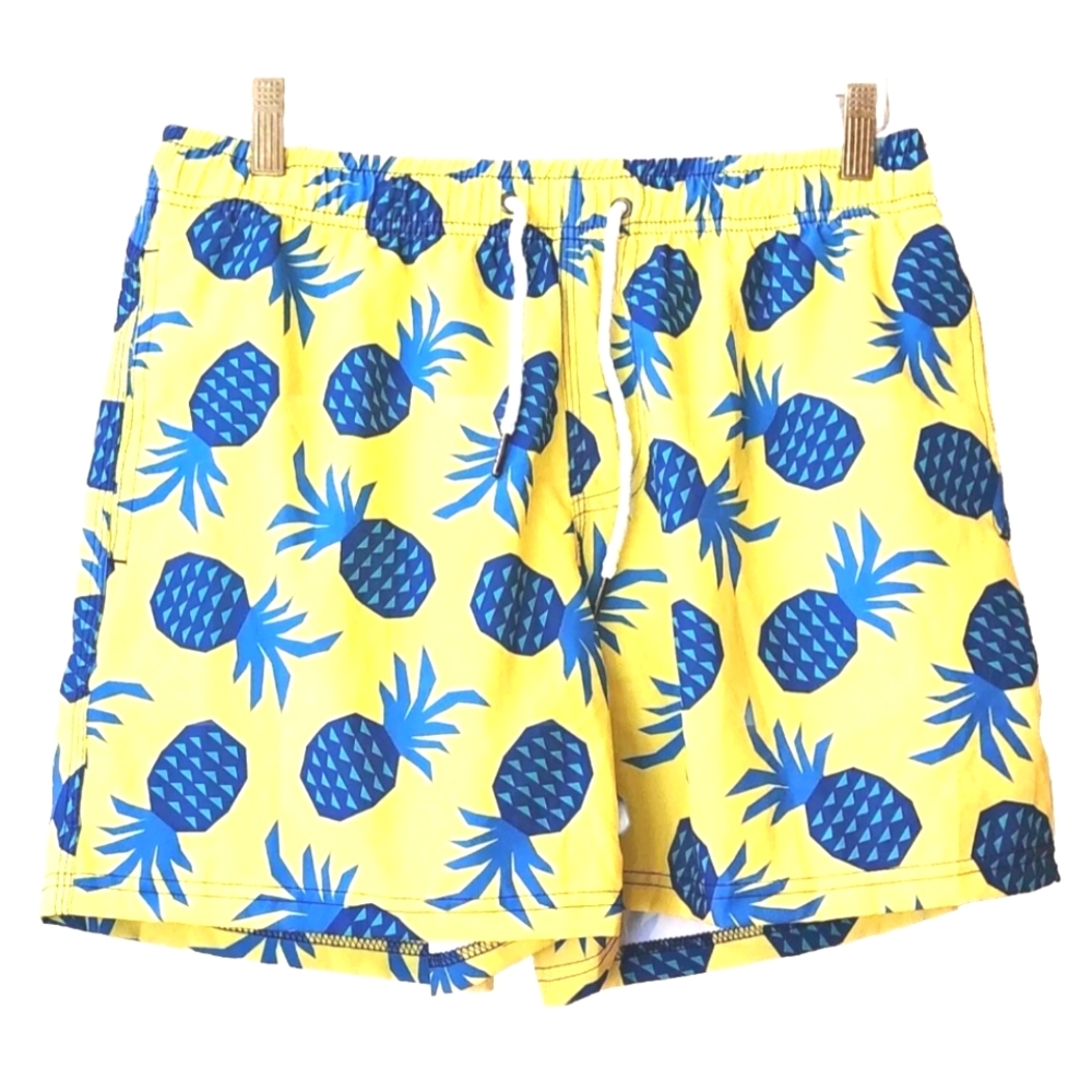 Two Left Feet Pineapple  Swimming Beach Surf Trunks Lined Shorts Mens XL S10